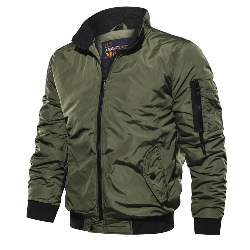 Casual Waterproof Spring 2020 Military Jacket Men's top Jackets Coats Men Outerwear Casual Brand Zipper Thin Coat Stand-Collar