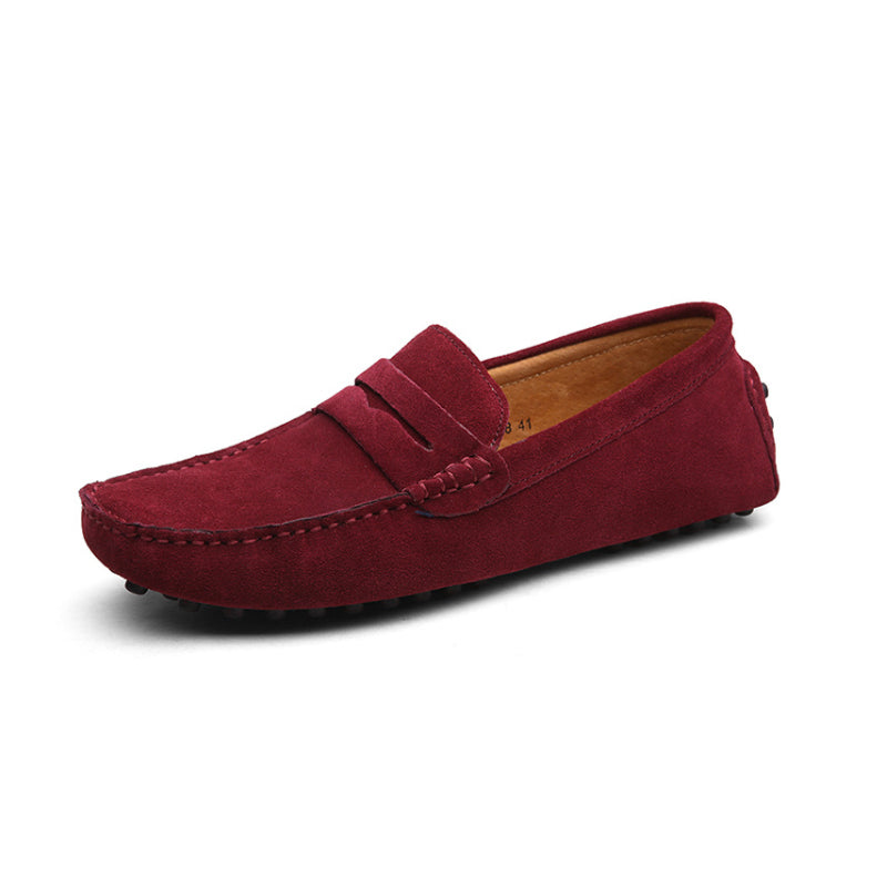 Men Casual Shoes Classic Original Suede Leather Penny Loafers Slip On Flats Male Moccasins Peas Shoes