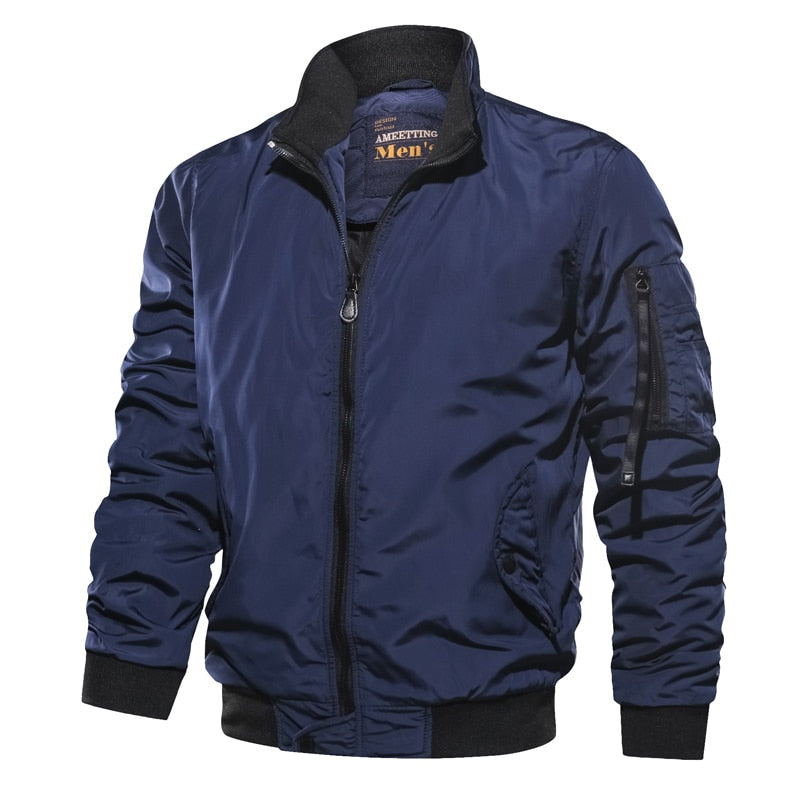 Casual Waterproof Spring 2020 Military Jacket Men's top Jackets Coats Men Outerwear Casual Brand Zipper Thin Coat Stand-Collar