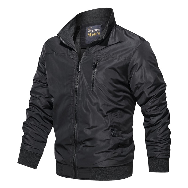 Casual Waterproof Spring 2020 Military Jacket Men's top Jackets Coats Men Outerwear Casual Brand Zipper Thin Coat Stand-Collar