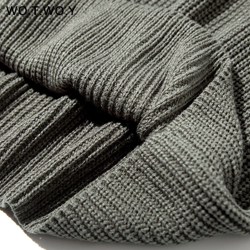 WOTWOY Elegant Autumn Oversized Sweater Women Solid Loose Knitted Sweaters Women Long Sleeve Pullover Female Jumper Cashmere New