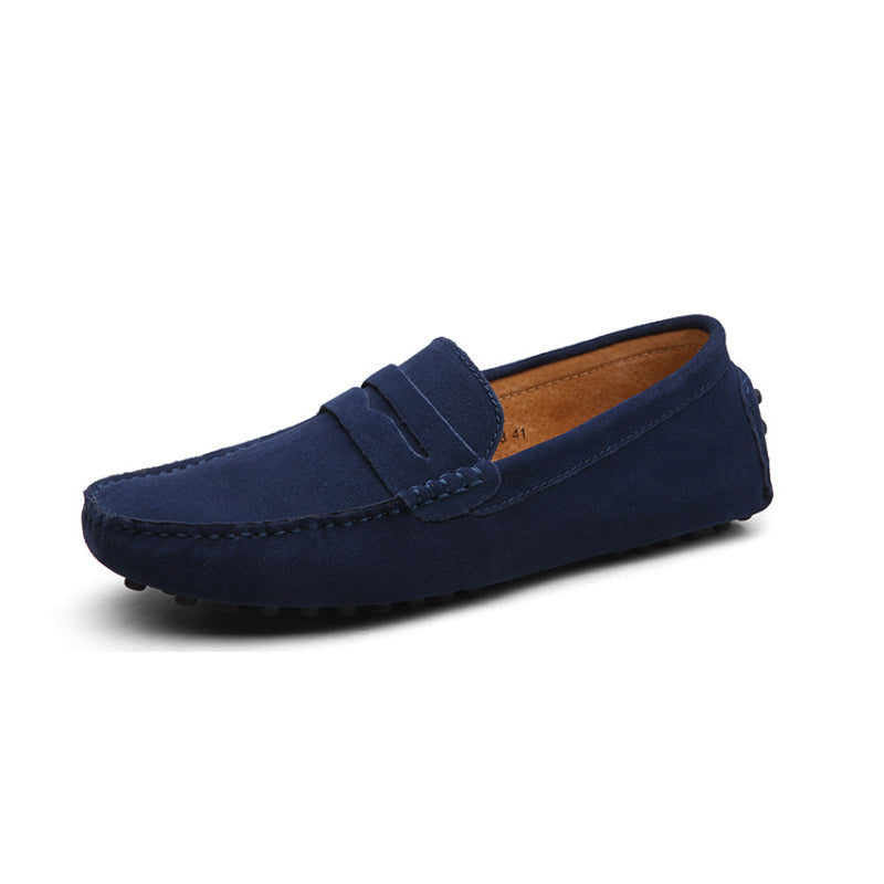 Men Casual Shoes Classic Original Suede Leather Penny Loafers Slip On Flats Male Moccasins Peas Shoes