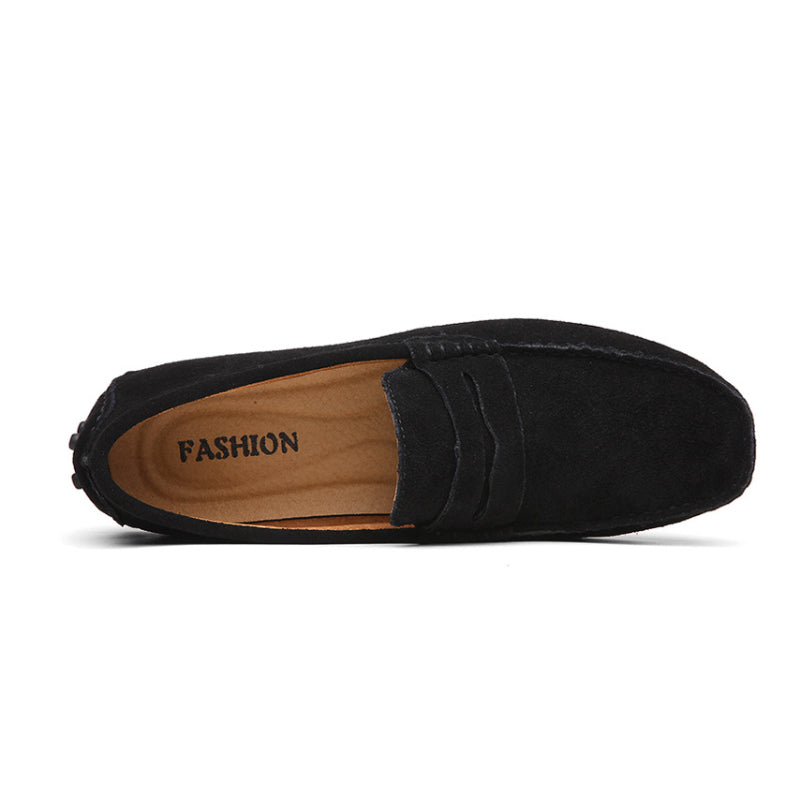 Men Casual Shoes Classic Original Suede Leather Penny Loafers Slip On Flats Male Moccasins Peas Shoes
