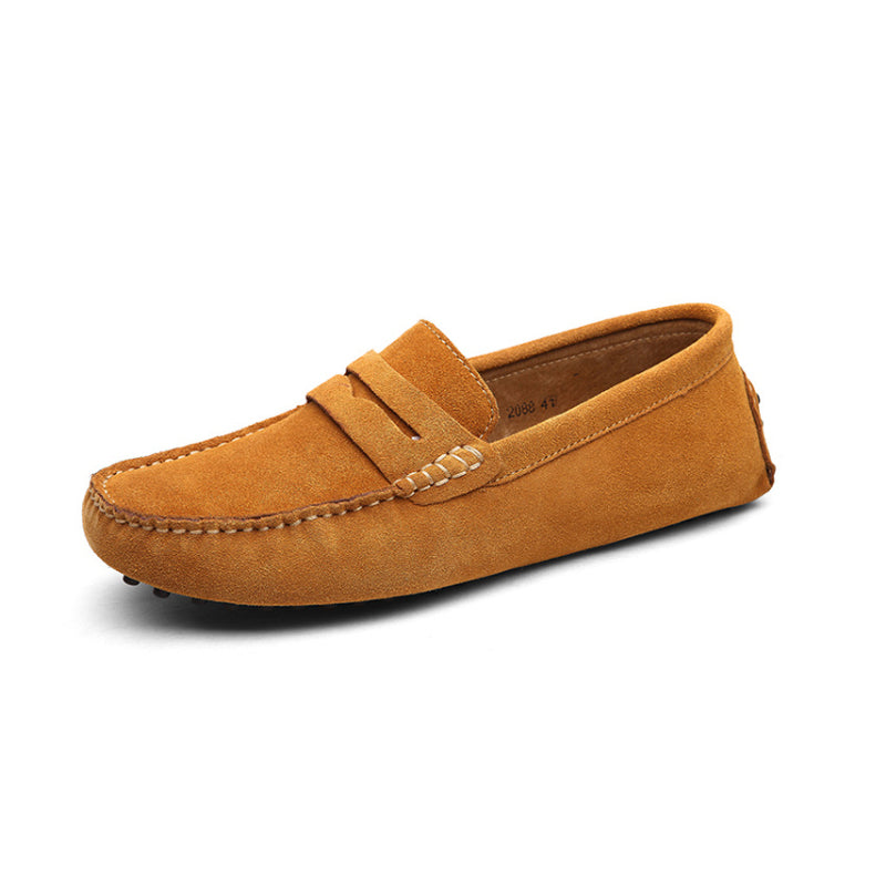 Men Casual Shoes Classic Original Suede Leather Penny Loafers Slip On Flats Male Moccasins Peas Shoes