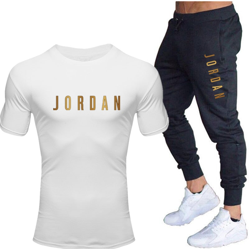 2020 Men's Sets T Shirts+pants Two Pieces Sets Casual Tracksuit Men/Women Jordan 23 suit print Tops+Pants Gyms Fitness trousers