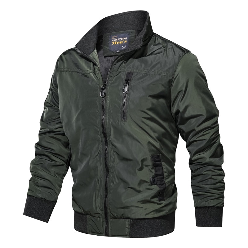 Casual Waterproof Spring 2020 Military Jacket Men's top Jackets Coats Men Outerwear Casual Brand Zipper Thin Coat Stand-Collar
