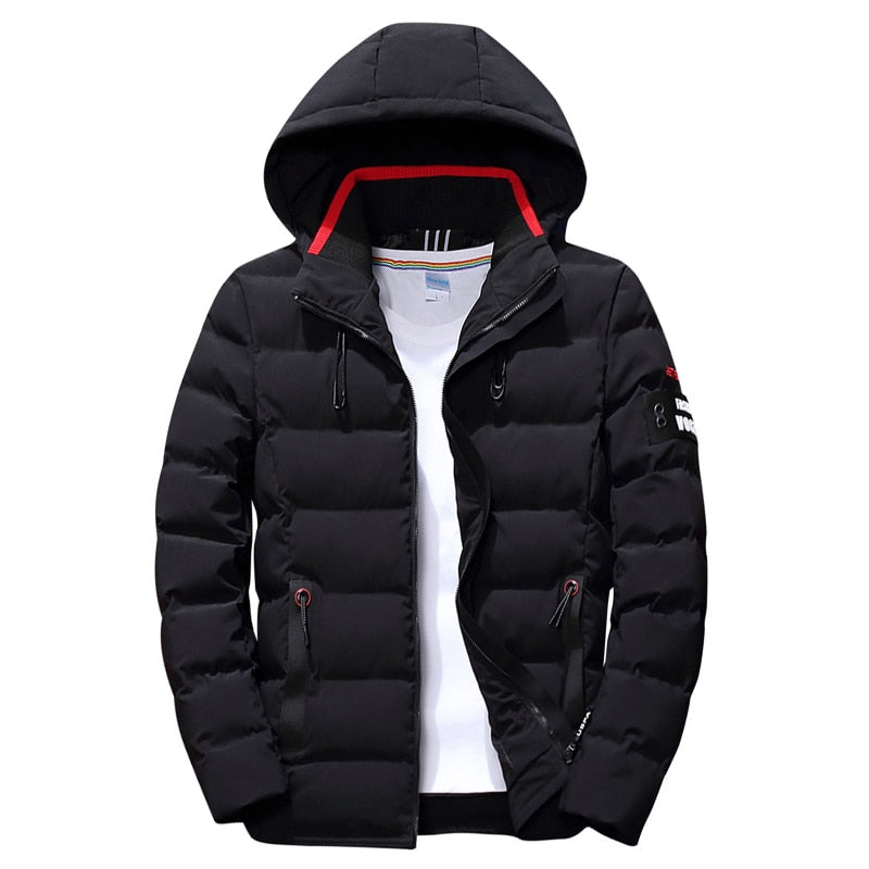 2020 New Men Winter Jacket Coat Hooded Warm Windproof Parkas Mens Thick Parka Casual Student Slim Fit Outwear Red Male Overcoat