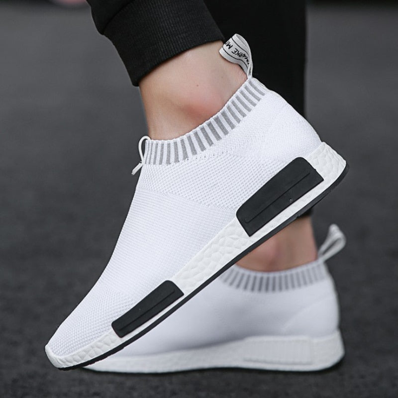 Sneakers Shoes Men Socks Stretch Fabric Male