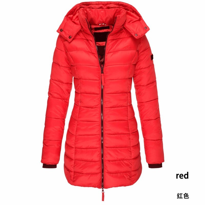 Zogaa Brand Women Parkas Winter Jacket Coat Casual Slim Fit Cotton Padded Jacket Long Parka Women Wadded Warm Hooded Overcoats