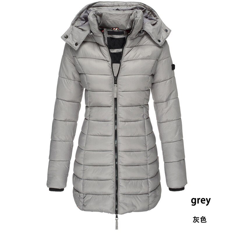 Zogaa Brand Women Parkas Winter Jacket Coat Casual Slim Fit Cotton Padded Jacket Long Parka Women Wadded Warm Hooded Overcoats