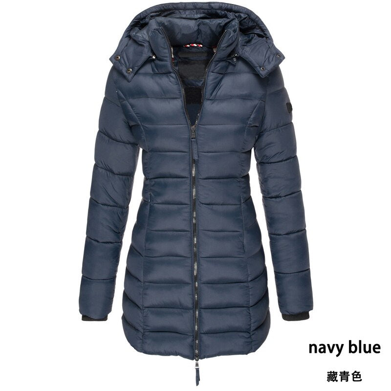 Zogaa Brand Women Parkas Winter Jacket Coat Casual Slim Fit Cotton Padded Jacket Long Parka Women Wadded Warm Hooded Overcoats