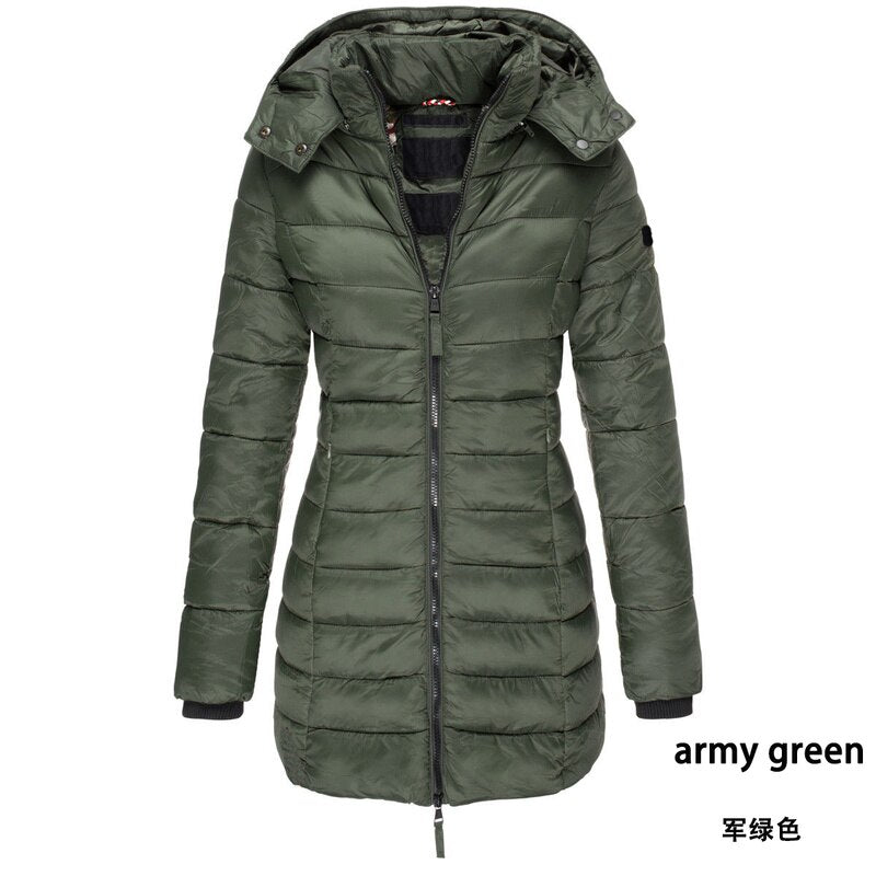 Zogaa Brand Women Parkas Winter Jacket Coat Casual Slim Fit Cotton Padded Jacket Long Parka Women Wadded Warm Hooded Overcoats